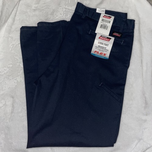 Genuine Dickies Mens Relaxed Fit Straight Leg Flat Front Flex Pant 40w 30 Inseam - 第 1/2 張圖片