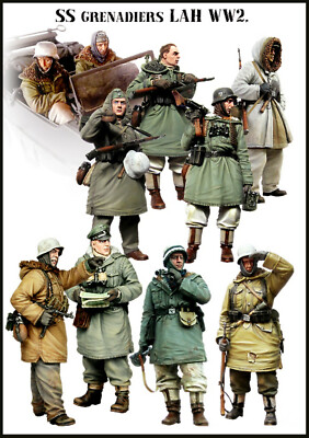 Lot De 10 Figurines Soldats Allemands WW2 1/35 - Résine Non Peinte, Neuves