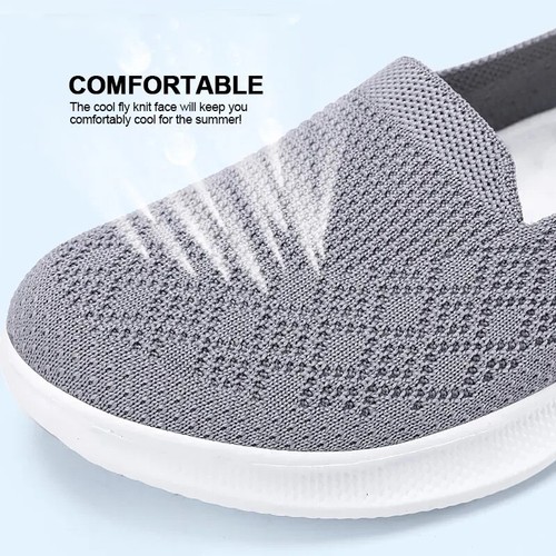 Women Walking Shoes Mesh Breathable Lightweight Soft Sole Flats Casual Footwear - Picture 4 of 15