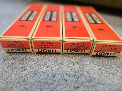 Lionel Postwar O Gauge Silver w/ Black Letters 2421 2422 2423 2429 4 Car Set - Picture 5 of 6