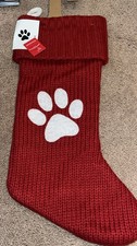 Target Wondershop Letter Initial "paw  Monogram 19" Red  White Knit Stocking
