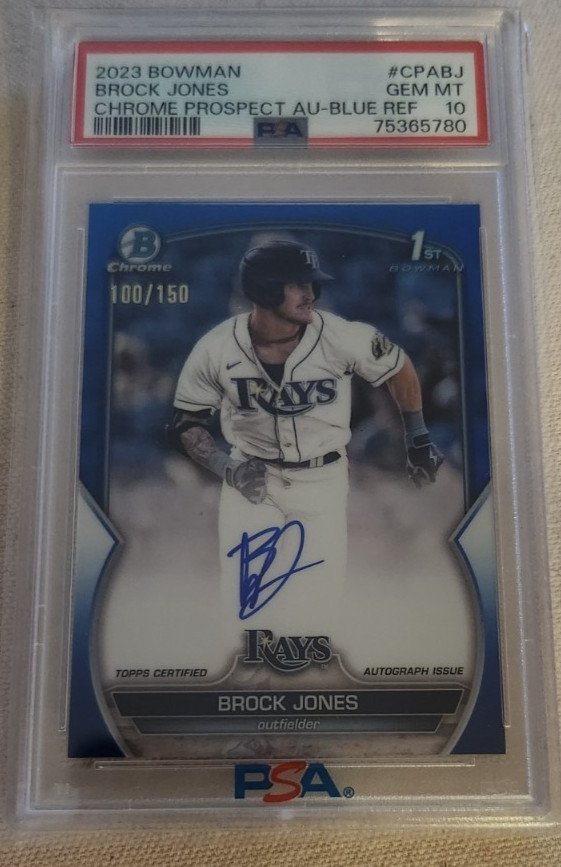 2023 Bowman - Chrome Prospect Autographs Brock Jones #CPA-BJ Blue Refractor /150
