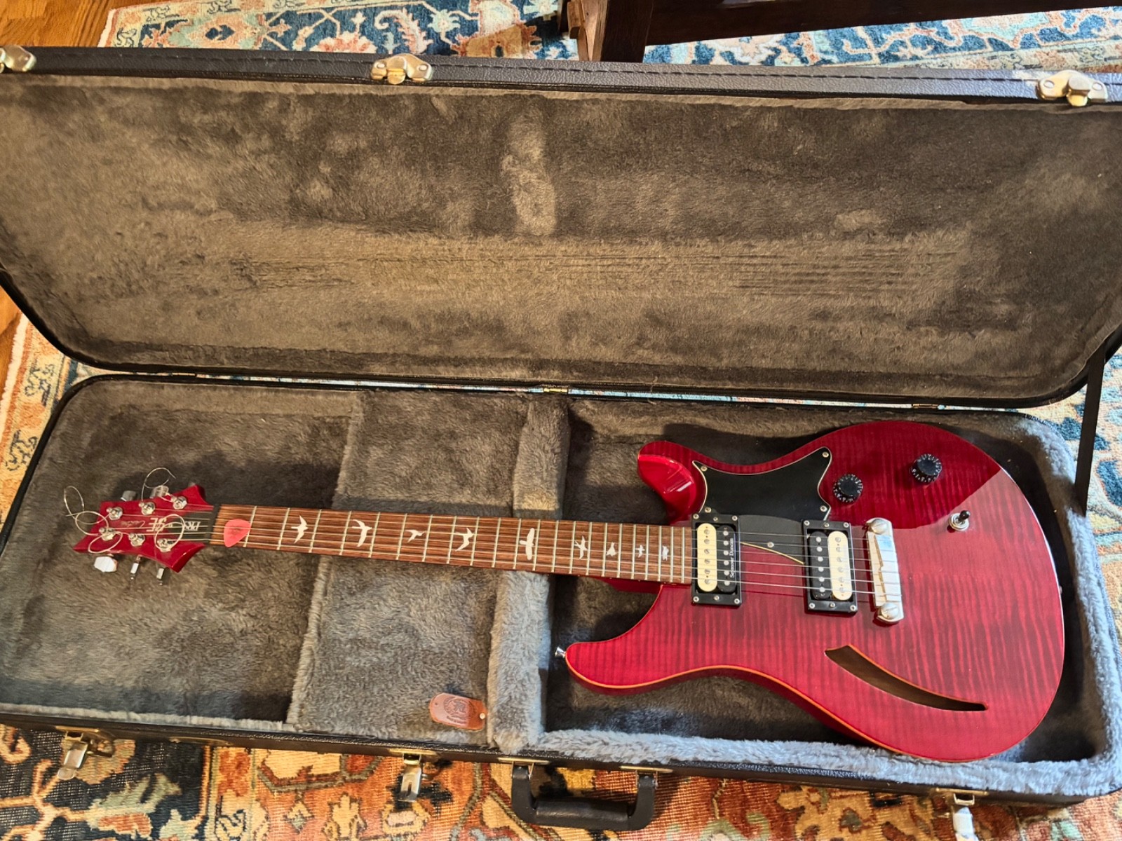 PRS Paul Reed Smith SE Custom 22 Semi Hollow Red Electric Guitar w/Hard Case