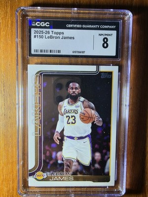 2025 TOPPS #150 LEBRON JAMES CGC 8 FLAGSHIP FIRST LICENSED TOPPS IN A DECADE