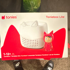 tonies Toniebox Lite Audio Dock Starter Set w/ Creative Tonies, White/Red