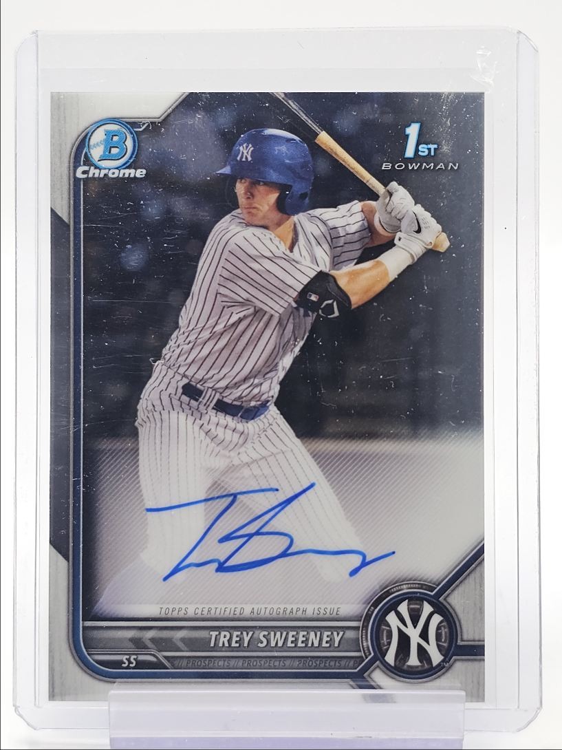 TREY SWEENEY 2022 BOWMAN CHROME 1ST AUTOGRAPH YANKEES AUTO Q1811