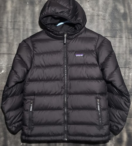 Patagonia Hi-Loft Down Sweater Hoody Hoodie Jacket Coat Black Size 10 Medium