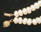 Potato Pearls 18" Strand Necklace Creamy White Color W 14k Clasp Free Insure Shp — photo 3