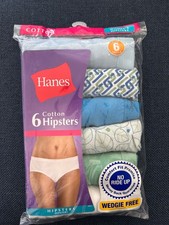 NEW Hanes Tagless Cotton Underwear 6 Pair Womens Size 6