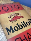 Vintage Original 1939 Socony Vacuum MobilOil Gargoyle Lubrication Oil Chart Sign