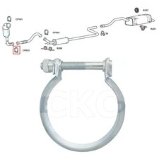 For Peugeot 5008 (T87) Models 1.2 MPV Front CAT Lower Flex Exhaust Clamp