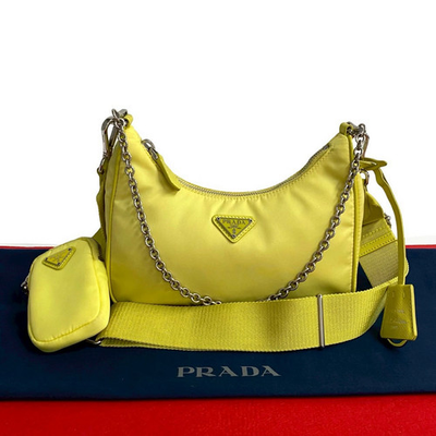 #ad #ad Double Extremely Rare Prada Reedition Triangle Logo Metal Fittings Nylon $2677.57