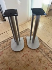 Atacama Nexus Speaker Stands - Silver / Grey, 60 cm Tall With Floor Spikes