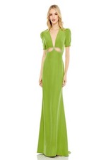 New Mac Duggal Size 0 Green 2630 Embellished Cut Out Gown Dress Prom Cocktail