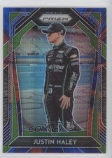 2020 Panini Prizm Red & Blue Hyper Prizm Justin Haley #33 d4e