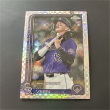 Topps Chrome Update Zac Veen Colorado Rockies Rookie Debut Checkerboard USC186