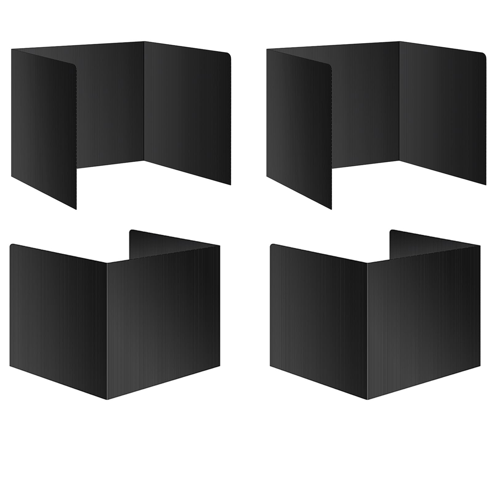 Black 4Pack Desk Dividers for Students Waterproof Durable Plastic