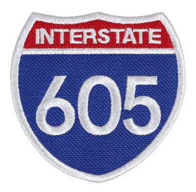 Interstate 605 Freeway Embroidered Patch Iron-On Sew-On Jacket Backpack Hat Bag