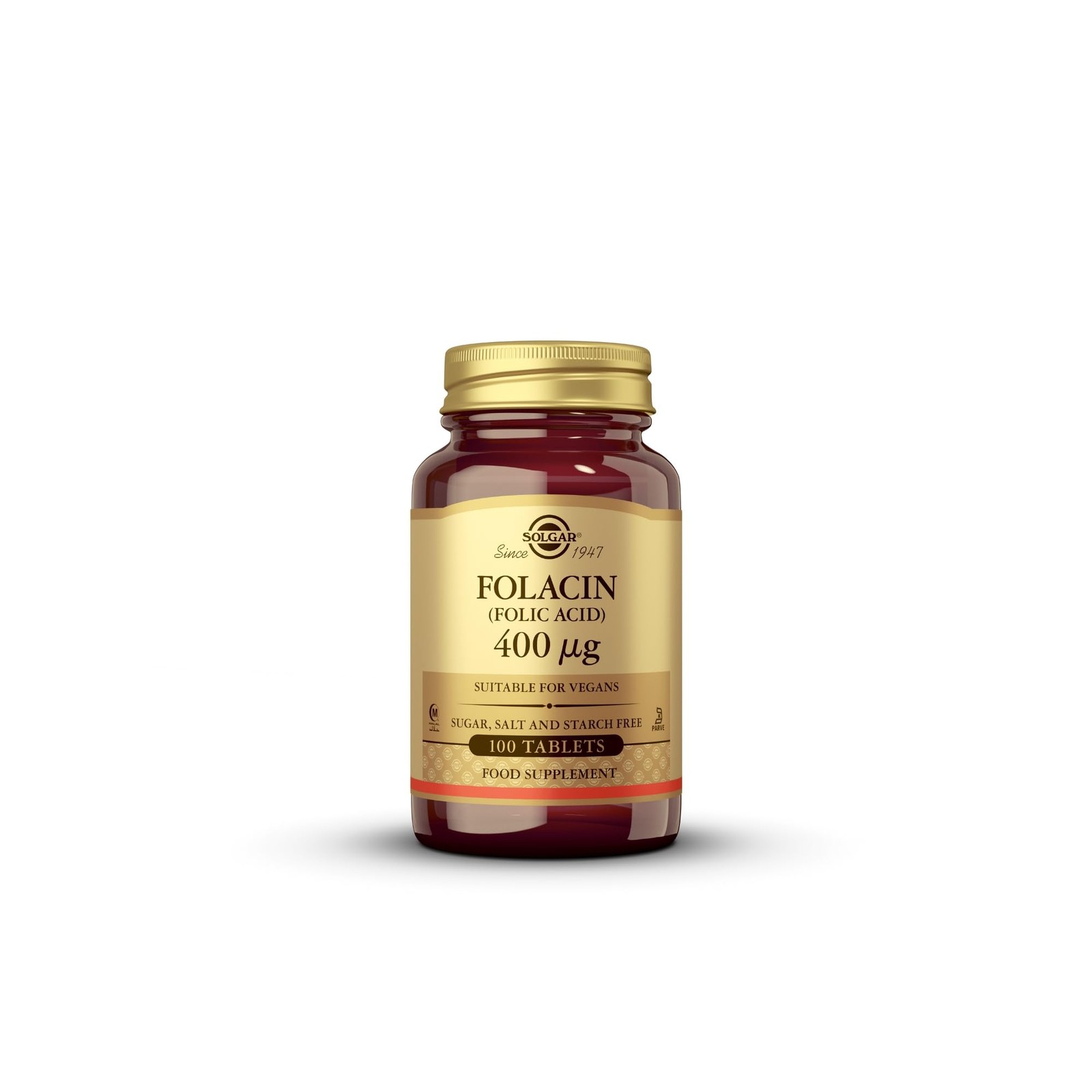 Solgar Folacin Folic Acid 400 Âµg Tablets - Pack of 100 - Supports Maternal T...