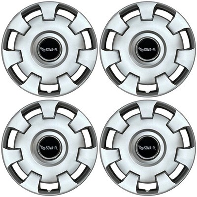 Radkappen 14'' Satz 4 Stk. silber + Nabenkappen SOVA-PL - K206