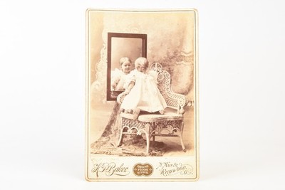 Late 1800s Cabinet Card 4¼x6½'' Albumen Photo - Unique Mirror Portrait V21