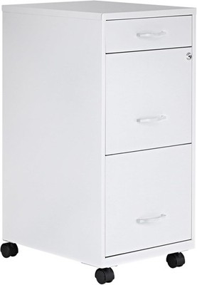 LYS SOHO Box/File/File Mobile White File Cabinet 3 Drawer 26.5 x 14.3 x 18 in