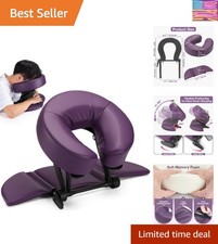 Comfortable Adjustable Face Pillow Cradle with Arm Rest, Ideal for Naps - Purple