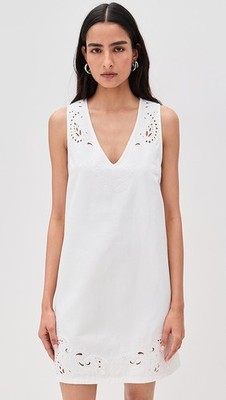 NWT $398 Rag & Bone Women's Featherweight Belle Mini Dress In White Size: Large