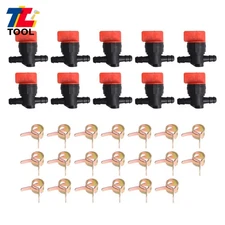 10 x 1/4" In-Line Straight Fuel Gas Shut-Off / Cut-Off Valves Petcock Motorcycle