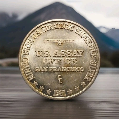 1oz Silver Round 1981 San Francisco US Assay Office Stockpile Vintage Bullion