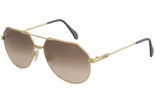 Cazal Legends Men's 724/3 001 Gold Plated/Brown Retro Pilot Sunglasses 61mm