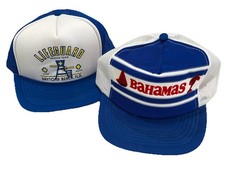 Lot 2 Retro Trucker Hats Bahamas Embroidered ...