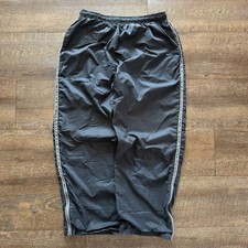 Vintage Y2K Mens XL Black Nike Embroidered Swishy Baggy Cotton Lined Sweatpants