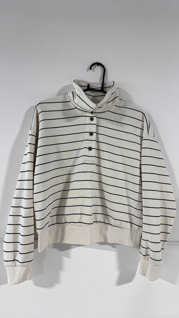 Universal Thread Striped Button-Up Sweatshirt- Sm… - image 2