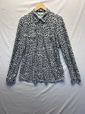 Roper Women’s L Animal Print Diamond Snap Rodeo Western Shirt Cheetah Leopard