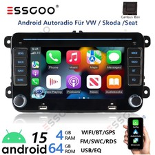 4+64G Android 15 Apple Carplay Autoradio GPS Navi Für VW Golf 5 6 Passat Polo 6R