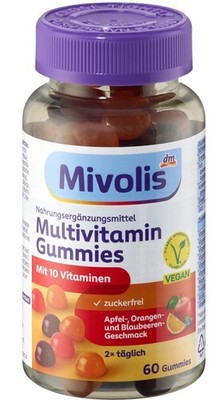 4x Mivolis Multivitamin Gummies 60 pcs 120g; Free Ship from Germany!