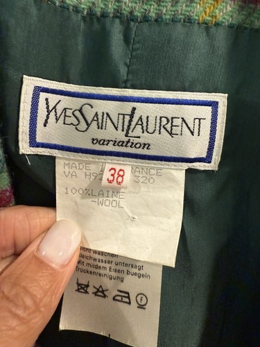 Chaqueta Blazer Tweed Yves Saint Laurent Ysl Vintage Hecha en Francia 38 - Imagen 5 de 5