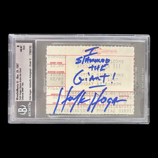 HULK HOGAN SIGNED WWF WRESTLEMANIA 3 TICKET STUB I SLAMMED THE GIANT BAS NM-MT 8