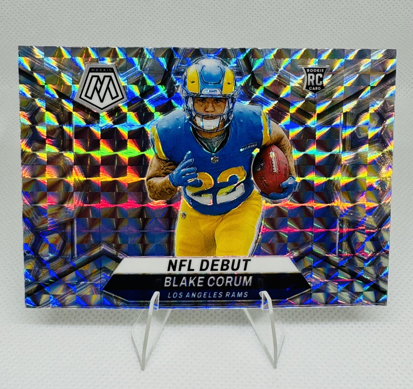 2024 Panini Mosaic NFL Debut Blake Corum RC Silver Mosaic Prizm #278 Rams Rookie