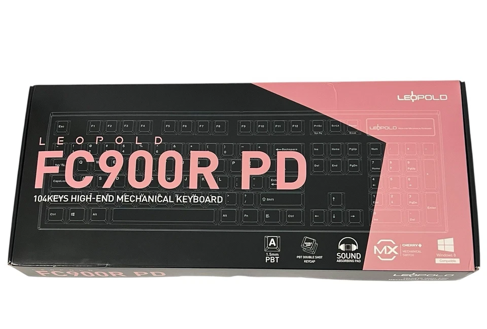 Leopold FC900R PD Mechanical Keyboard 104-Key PBT Double Shot Keycaps Pink White - Image 2 of 4