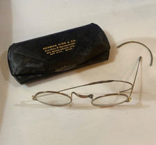 Vintage Eyeglasses in Case Herman Hiss Co Jewelers Optic,Bay City MI. CS482