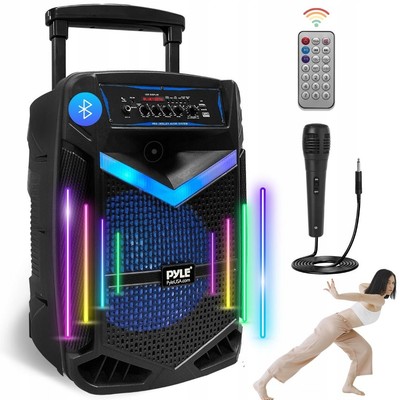 GROSSER BLUETOOTH LAUTSPRECHER 1200W - FM RADIO, KARAOKE, LED, USB, MIT MIKROFON