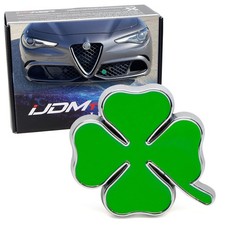 Green Lucky Quadrifoglio Clover Leaf Emblem Grille Badge Kit For Alfa Romeo Cars Green Lucky Quadrifoglio Clover Leaf Emblem Grille Badge Kit For Alfa Romeo Cars