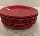 Fiesta Homer Laughlin Plates 7.25” Set Of 6 Salad Dessert Red Scarlet Fiestaware