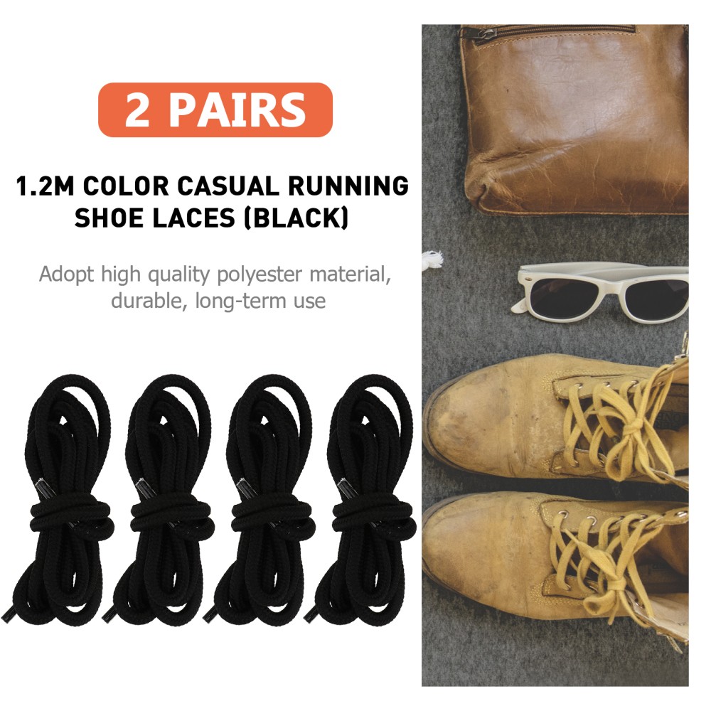 APL 2 Paia Lacci Colorati Tondi per Scarpe da Ginnastica Nero Casual Scarpe Cravatta Basket