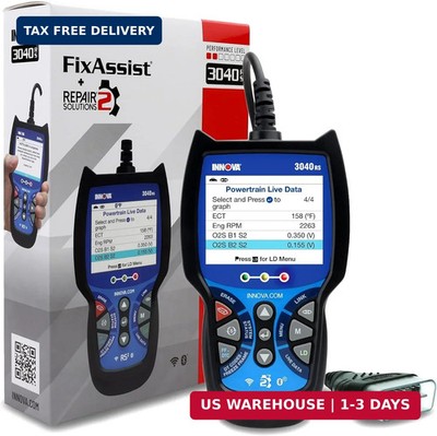 INNOVA 3040RS, OBD2 Scanner, Live Data Streamer, Battery/Alt Tester, Reset Check