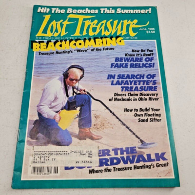 Lost Treasure Magazine June 1986 Metal Detecting Beachcombing Fake Relics