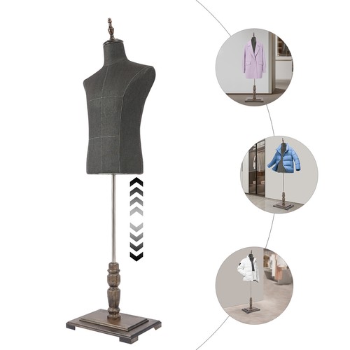 Male Mannequin Model with Stand Half-length Model Mannequin Dress Form - Picture 5 of 24