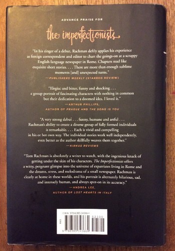 Tom RACHMAN• THE IMPERFECTIONISTS (201O HC) 1st Edition/1st Printing• Vf/Vf+ - Picture 3 of 9